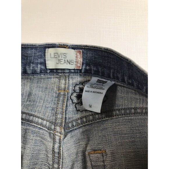 VTG Levi's Denim Skirt Womens Size 14 Button Fly A-Line Pockets 90s Y2K - Picture 8 of 8